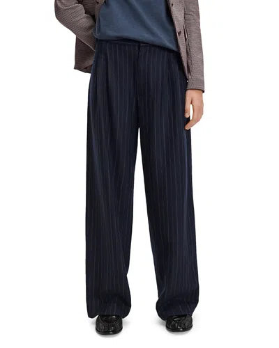 Rag & Bone Lawrence Wool Blend Tailored Pants In Blue