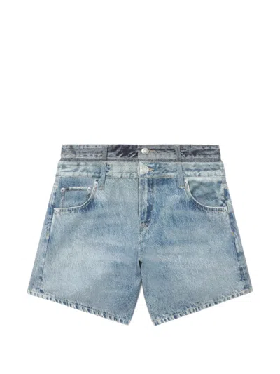 Rag & Bone Layered Denim Shorts In Blue