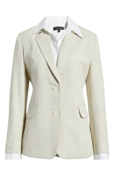Rag & Bone Frank Poplin Blazer In Ivory In Gold