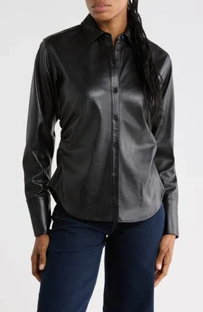 Rag & Bone Leah Faux Leather Shirt In Black