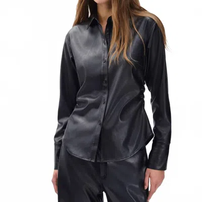 Rag & Bone Leah Faux Leather Shirt In Black