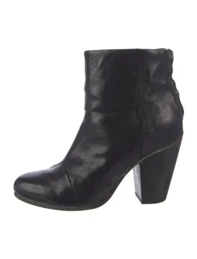 Pre-owned Rag & Bone Leather Animal Print Boots In Blue