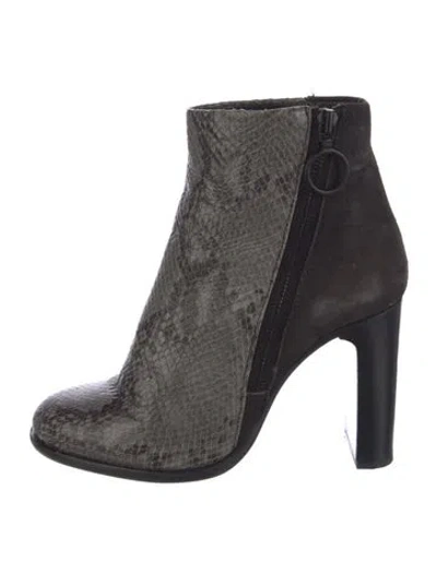 Pre-owned Rag & Bone Leather Animal Print Boots In Gray