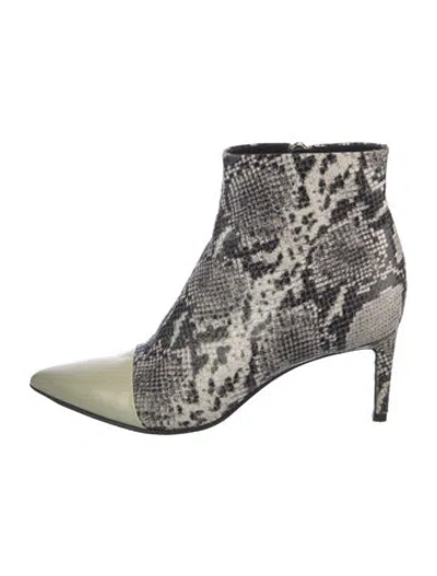 Pre-owned Rag & Bone Leather Animal Print Boots In Neutrals