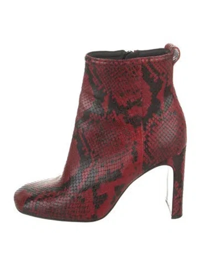 Pre-owned Rag & Bone Leather Animal Print Boots In Red