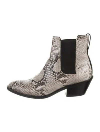 Pre-owned Rag & Bone Leather Animal Print Chelsea Boots In Neutral