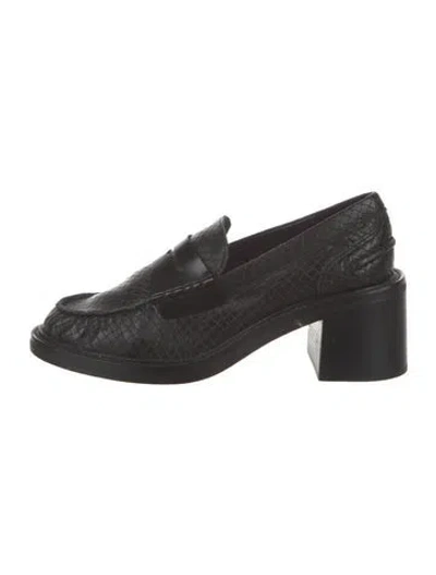 Pre-owned Rag & Bone Leather Animal Print Pumps In Black