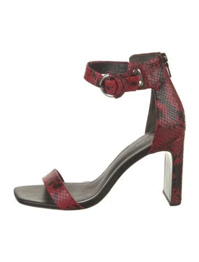 Pre-owned Rag & Bone Leather Animal Print Sandals In Red