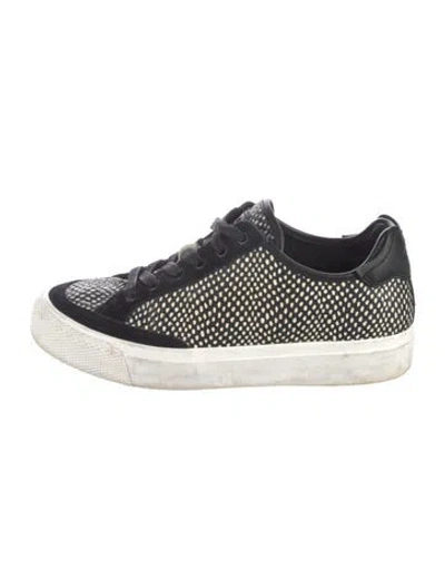 Pre-owned Rag & Bone Leather Animal Print Sneakers In Black