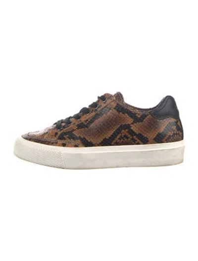 Pre-owned Rag & Bone Leather Animal Print Sneakers In Brown