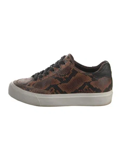 Pre-owned Rag & Bone Leather Animal Print Sneakers In Brown
