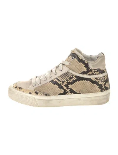 Pre-owned Rag & Bone Leather Animal Print Sneakers In Neutral