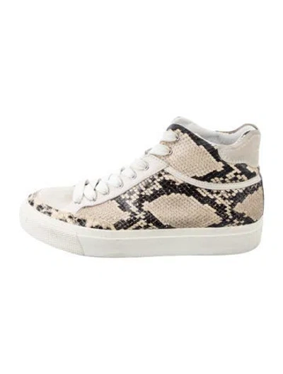 Pre-owned Rag & Bone Leather Animal Print Sneakers In Yellow