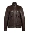 Rag & Bone Aria Panelled Leather Bomber Jacket In Brown