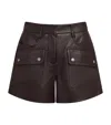 Rag & Bone Leather Aria Shorts In Brown