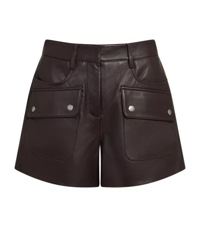 Rag & Bone Leather Aria Shorts In Brown