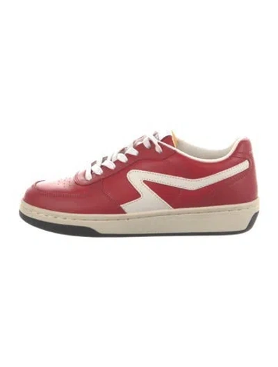 Pre-owned Rag & Bone Leather Athletic Sneakers In Neutrals/red