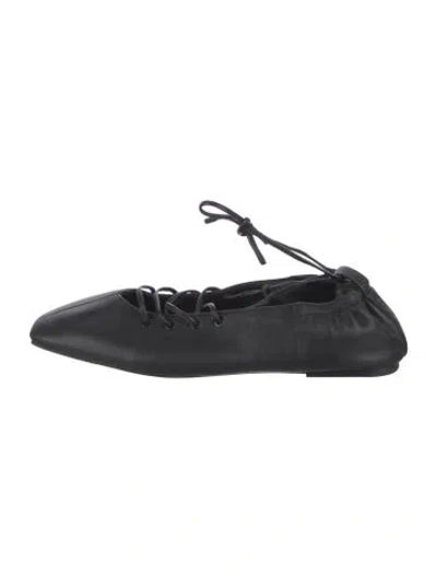 Pre-owned Rag & Bone Leather Ballet Flats In Black