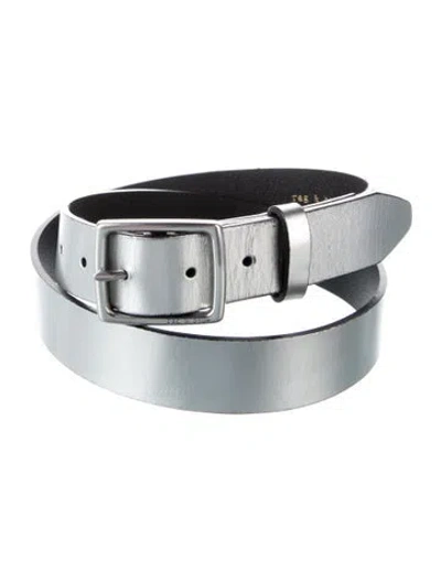 Pre-owned Rag & Bone Leather Belt In Metallic/silver
