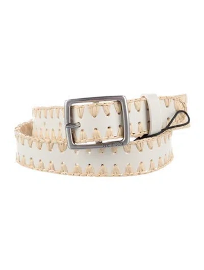 Pre-owned Rag & Bone Leather Belt W/ Tags In Neutrals/white