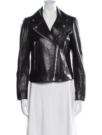 Pre-owned Rag & Bone Leather Biker Jacket In Black