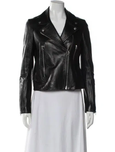 Pre-owned Rag & Bone Leather Biker Jacket In Black