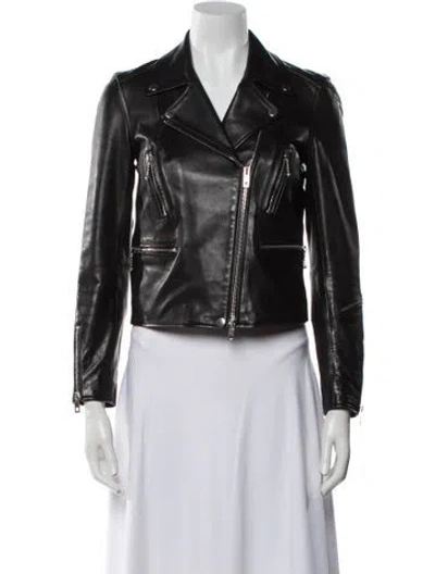 Pre-owned Rag & Bone Leather Biker Jacket In Black