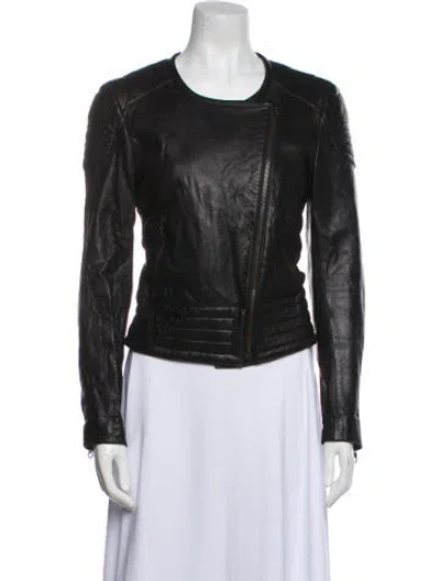 Pre-owned Rag & Bone Leather Biker Jacket In Black