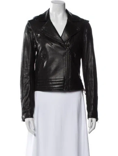 Pre-owned Rag & Bone Leather Biker Jacket In Black