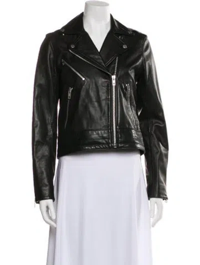 Pre-owned Rag & Bone Leather Biker Jacket In Black