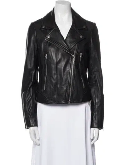 Pre-owned Rag & Bone Leather Biker Jacket In Black