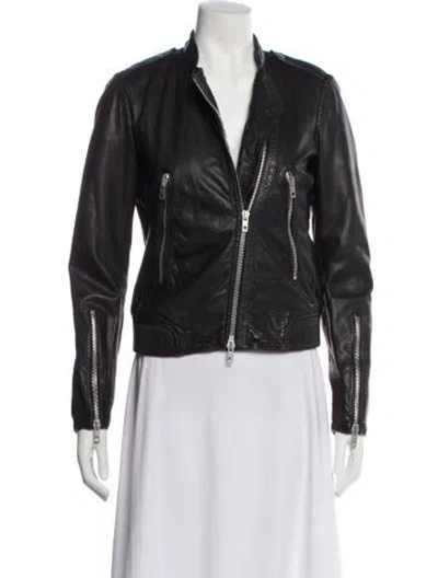 Pre-owned Rag & Bone Leather Biker Jacket In Black