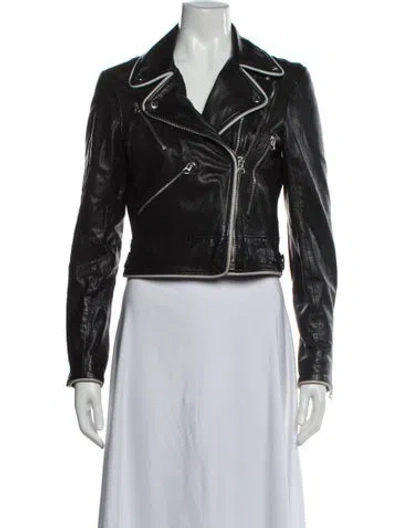 Pre-owned Rag & Bone Leather Biker Jacket In Black