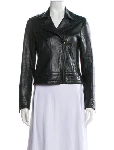 Pre-owned Rag & Bone Leather Biker Jacket In Black