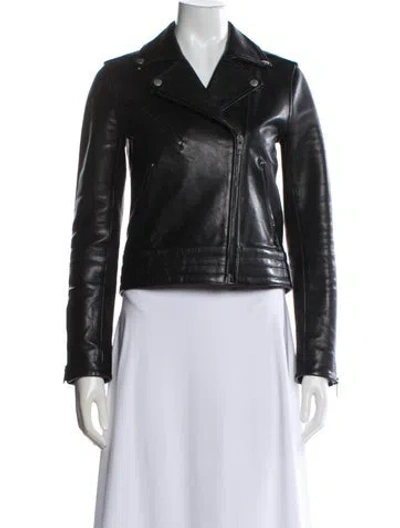 Pre-owned Rag & Bone Leather Biker Jacket In Black