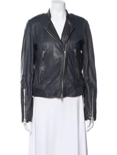 Pre-owned Rag & Bone Leather Biker Jacket In Black