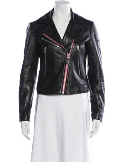Pre-owned Rag & Bone Leather Biker Jacket In Black