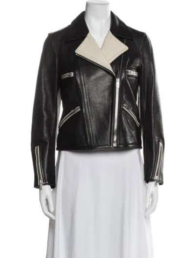 Pre-owned Rag & Bone Leather Biker Jacket In Black