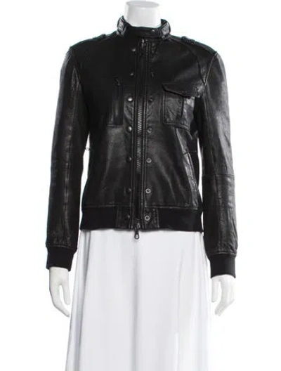 Pre-owned Rag & Bone Leather Biker Jacket In Black