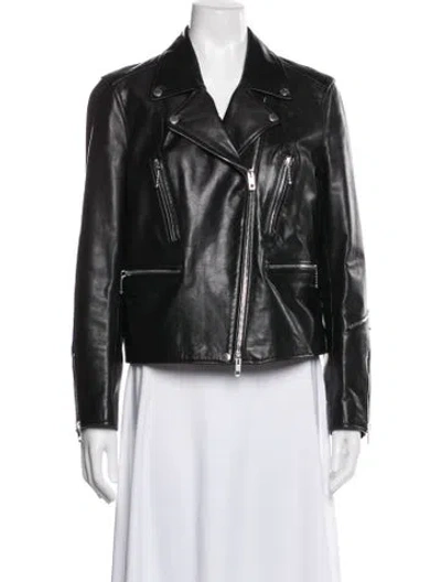 Pre-owned Rag & Bone Leather Biker Jacket In Black