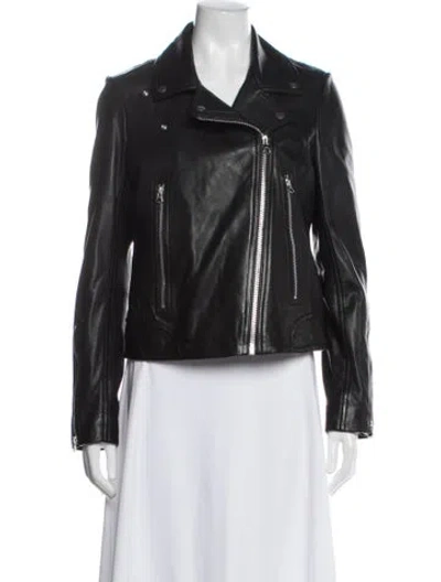 Pre-owned Rag & Bone Leather Biker Jacket In Black