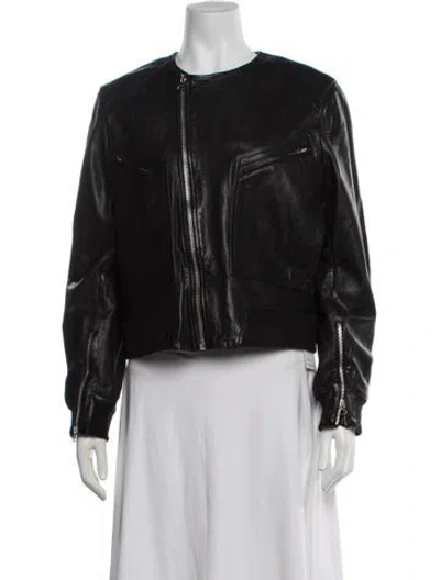 Pre-owned Rag & Bone Leather Biker Jacket In Black
