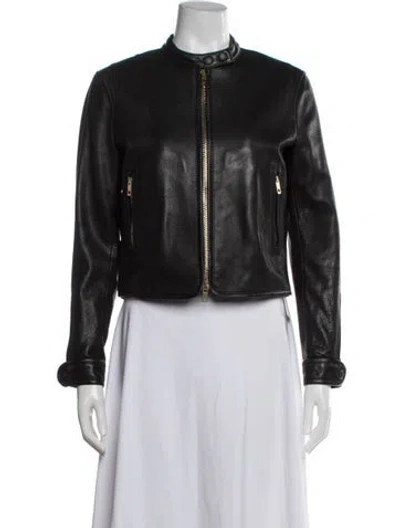 Pre-owned Rag & Bone Leather Biker Jacket In Black