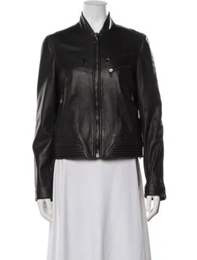 Pre-owned Rag & Bone Leather Biker Jacket In Black