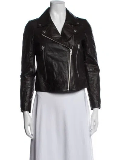 Pre-owned Rag & Bone Leather Biker Jacket In Black