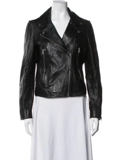 Pre-owned Rag & Bone Leather Biker Jacket In Black