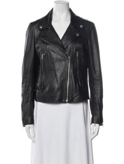 Pre-owned Rag & Bone Leather Biker Jacket In Black