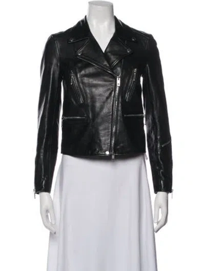 Pre-owned Rag & Bone Leather Biker Jacket In Black