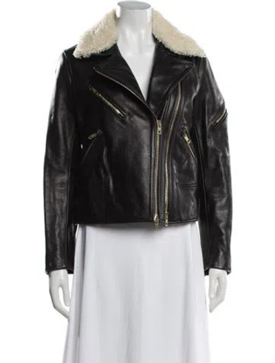 Pre-owned Rag & Bone Leather Biker Jacket In Black