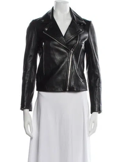 Pre-owned Rag & Bone Leather Biker Jacket In Black